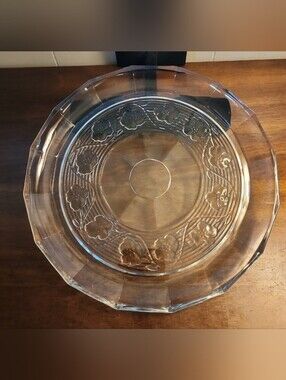 VTG  Anchor Hocking Avalon 13" Glass Crystal Serving Tray